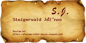 Steigervald János névjegykártya