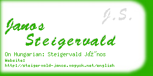 janos steigervald business card